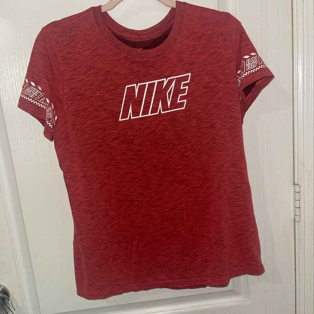 Nike Red  Swoosh Tee, Unisex, Medium